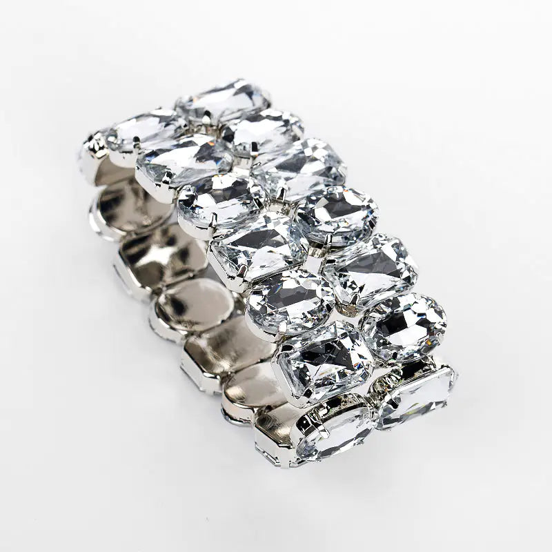 Elegant Rhinestone Leaf Bracelet