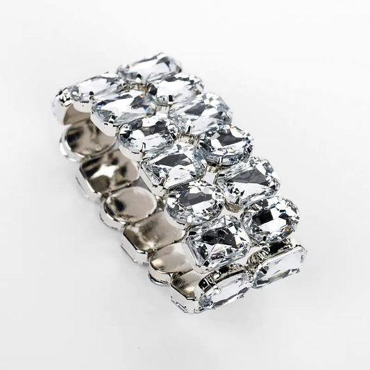 Elegant Rhinestone Leaf Bracelet