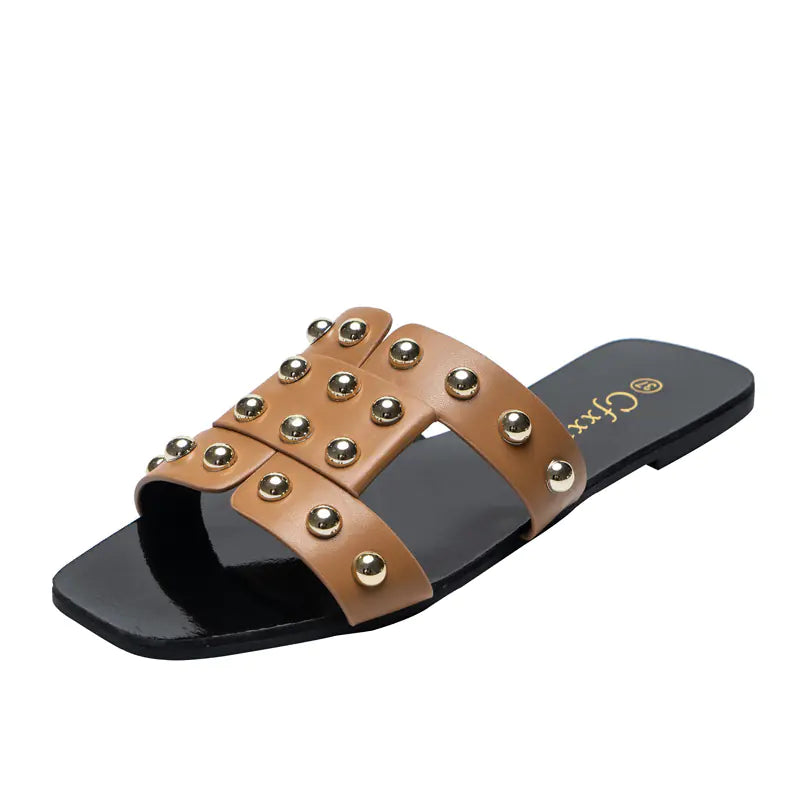 Fashion Rivet Flat Sandals for Women