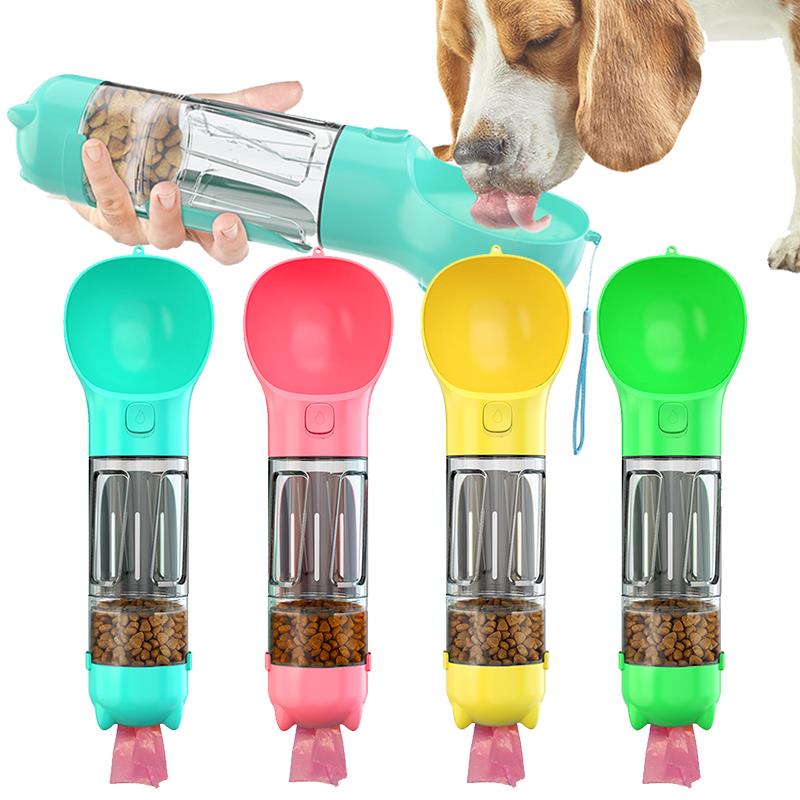 Botella de agua para perros 3 en 1